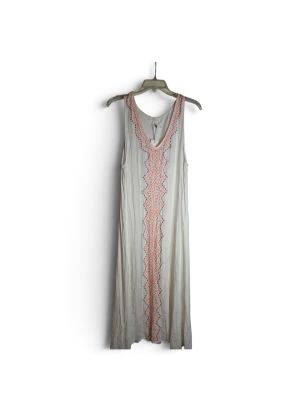 Exist Cream Maxi Tunic with Peach Embroidery